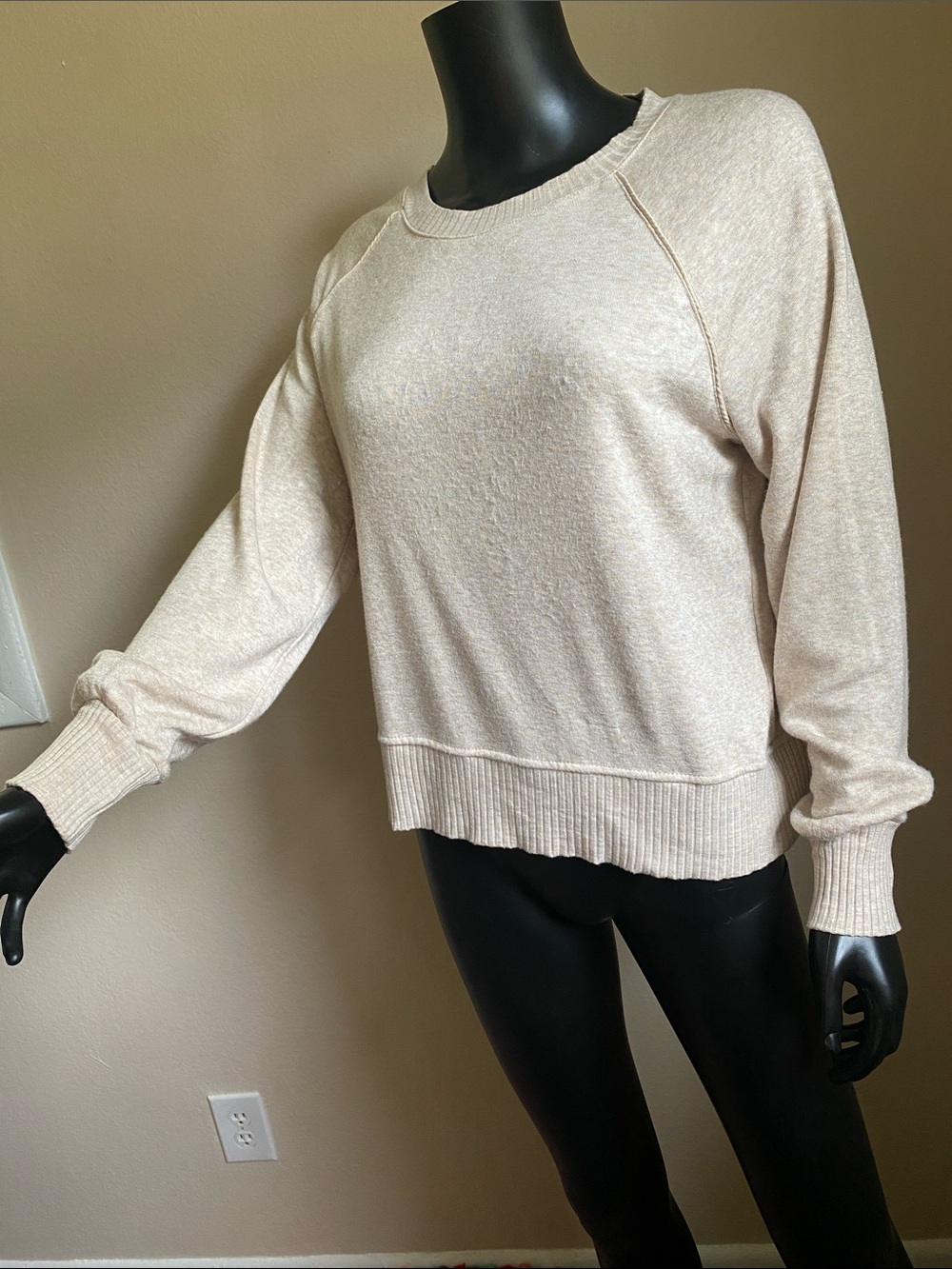Jane and Delancey Light Cream Crewneck Pullover Soft Cozy Knit Sweater - Picture 3 of 10